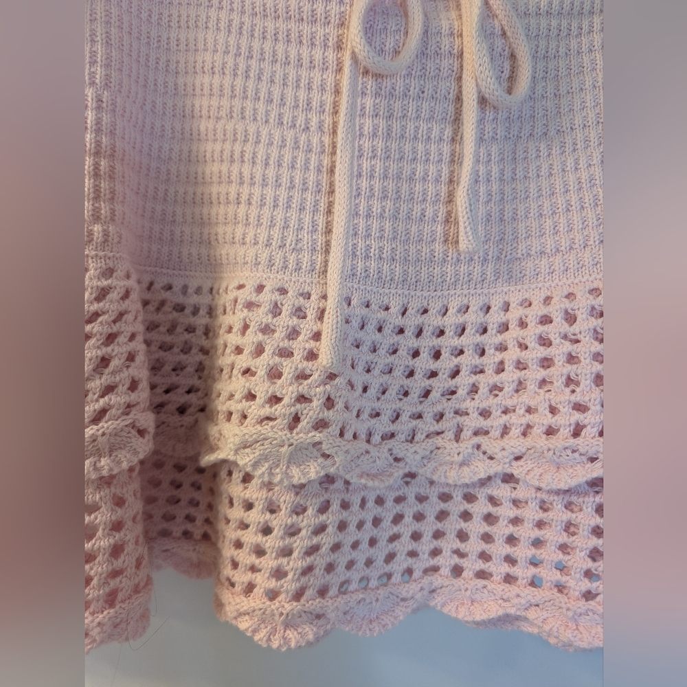 Wild Fable Light Pink Tiered Crochet Mini Skirt NWT Boho Beach Feminine - Picture 4 of 6